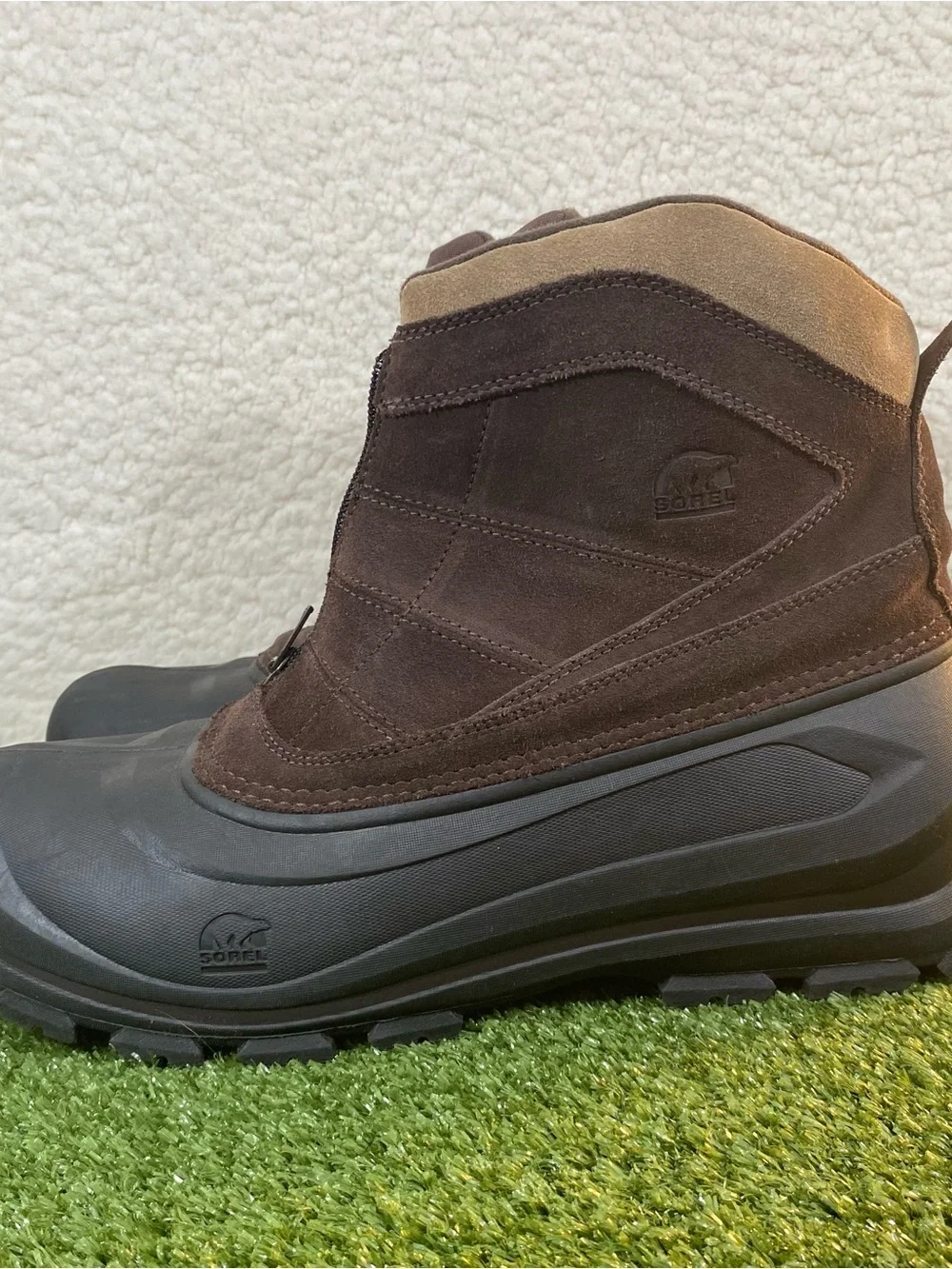 Sorel Cold Mountain Thinsulate Boots Mens Size 13 Brown Zip Duck Waterproof